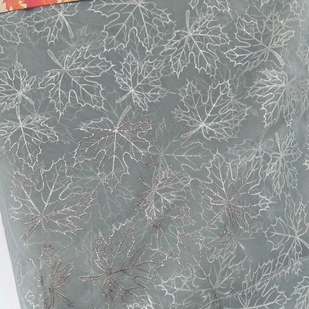 Harvest Home Maple Pole Top Curtain Panel Pair Gray Silver 38x84 Set of 2, NWT
